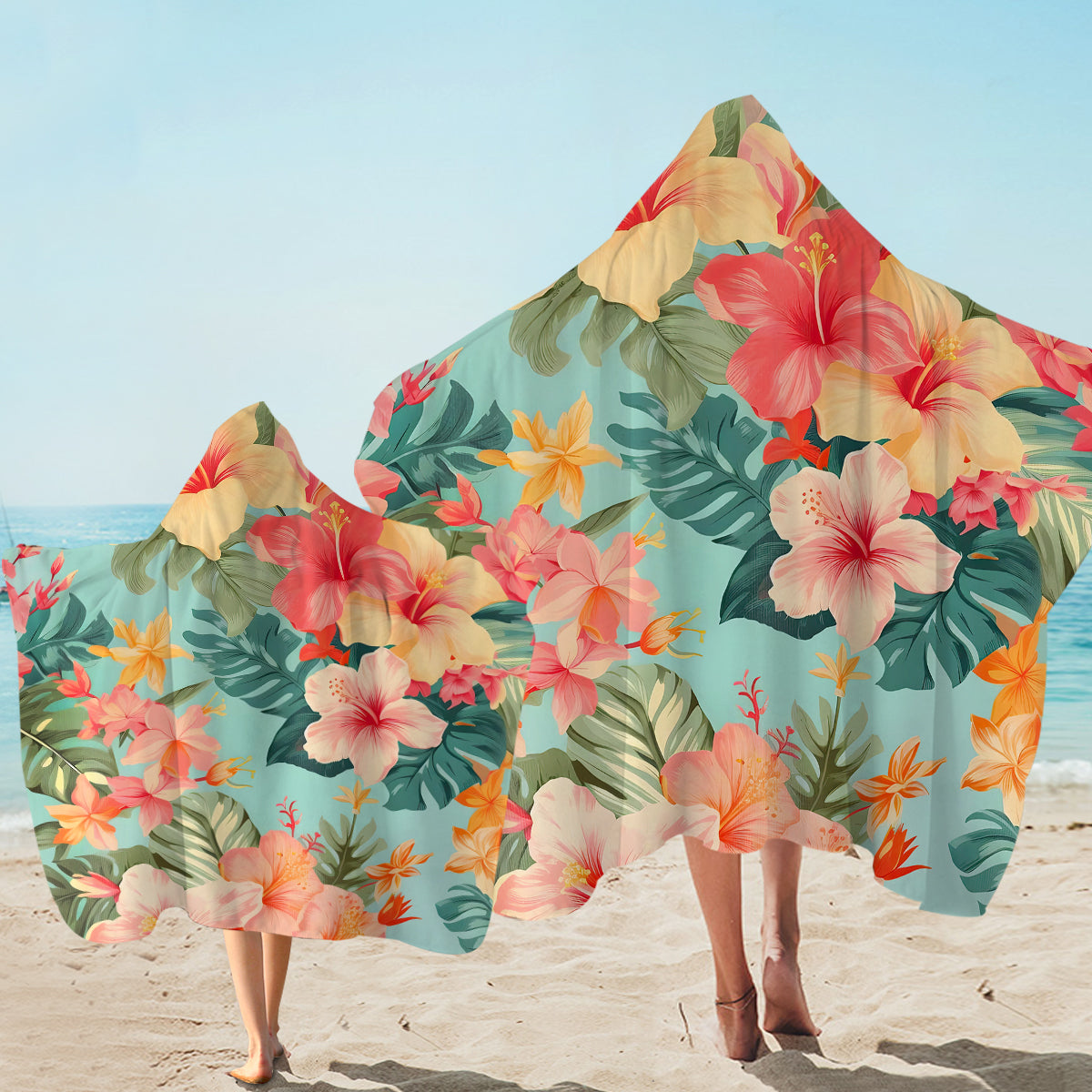 Premium Hibiscus Passion Hooded Towel - Soft & Absorbent Bath Towel for Women & Kids - Perfect for Beach, Pool, Spa & After Shower Wrap