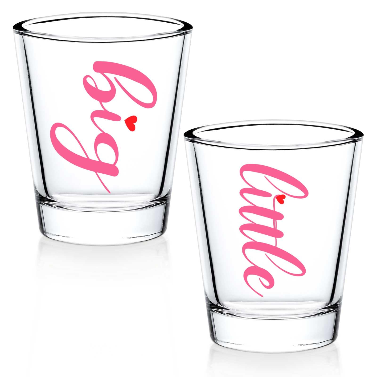 Futtumy Sorority Gifts - 2 OZ Big Little Shot Glasses Set (2PCS Pink) - Perfect for Sorority Big Sister Little Sister Gifts, Women & Girls - Fun Drinking Glasses for Parties, Celebrations & Greek Life Events