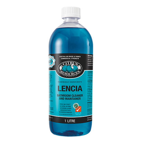 Citrus Resources Lencia Bathroom Cleaner & Maintainer | All-Natural Bathroom Cleaning Solution | Removes Soap Scum, Hard Water Stains | Perfect for Showers, Tubs, Tiles & Sinks