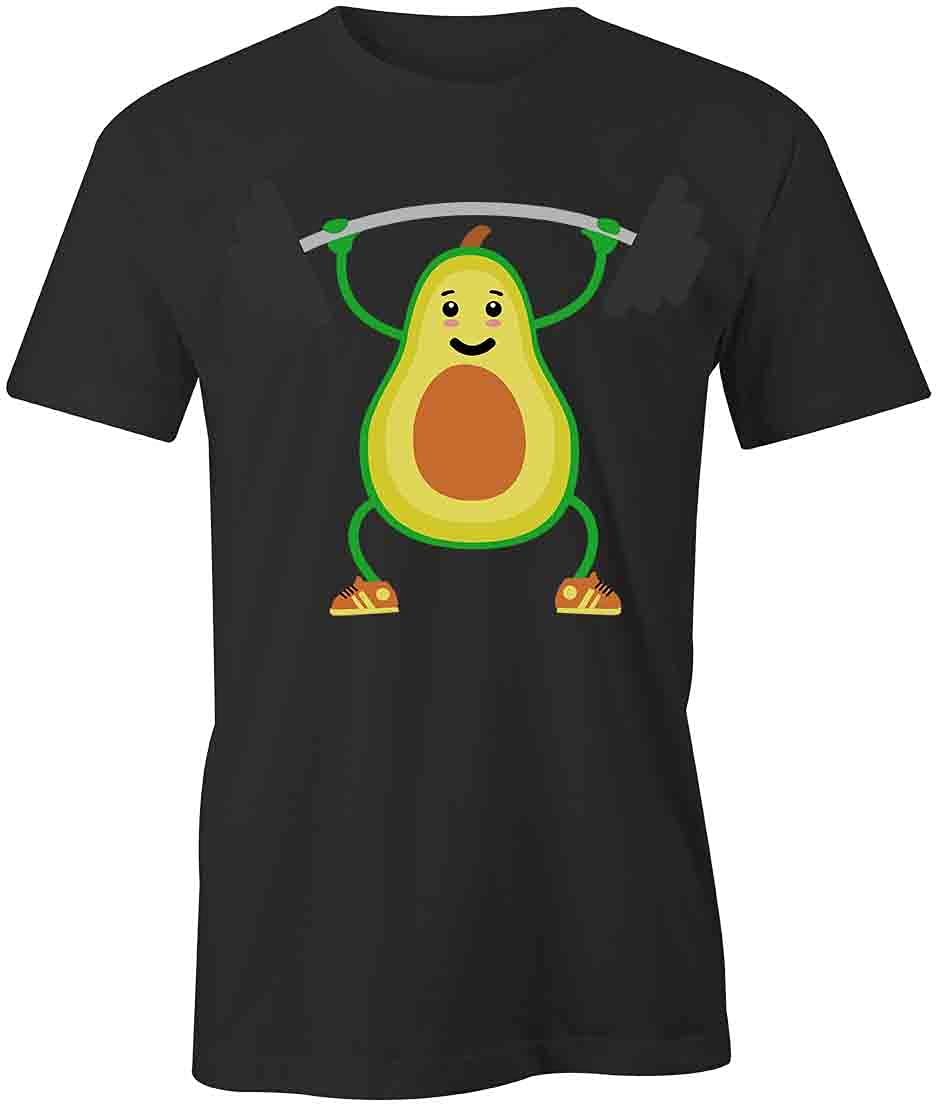 Avocado Weightlifter Graphic T-Shirt | Funny Gym Workout Shirt for Men & Women | Soft Cotton Printed Tee | Perfect for Bodybuilding, Fitness Enthusiasts & Gym Lovers