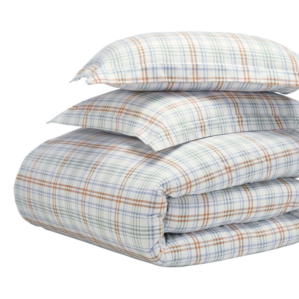 Soft Plaid Flannel Cotton Duvet Cover Set - Classic Farmhouse Style for Cozy Bedroom Decor | Perfect for Winter, Guest Rooms & Rustic Home Styling