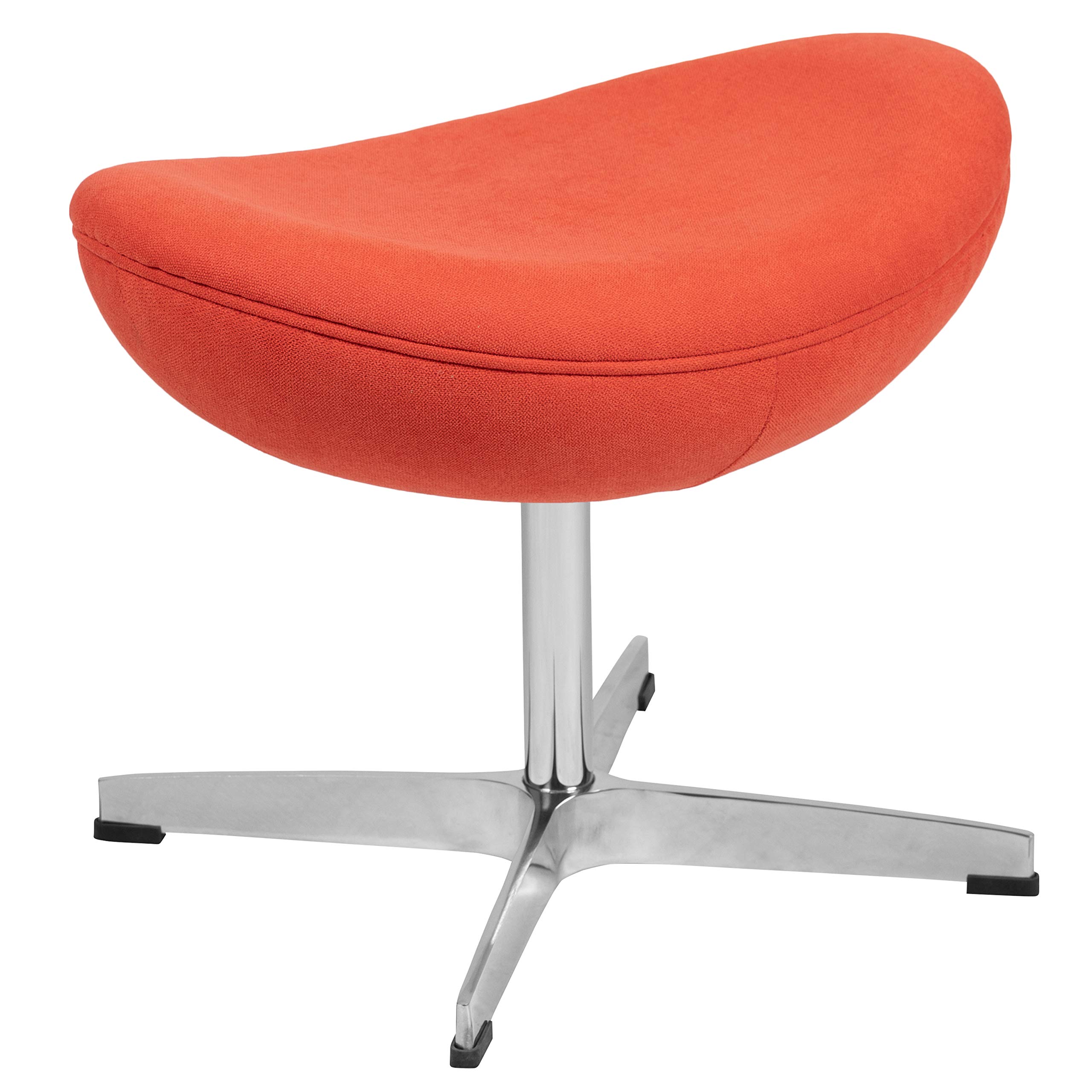 Flash Furniture Orange Fabric Saddle Wing Ottoman - Stylish Footrest & Extra Seating for Living Room, Bedroom or Office