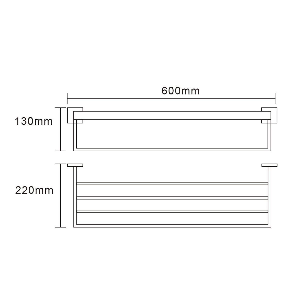 Black Non-Perforated Wall Mounted Towel Rack - Bathroom Hardware for Hanging Bath Towels & Hand Towels - Perfect for Small Spaces & Modern Bathroom Decor