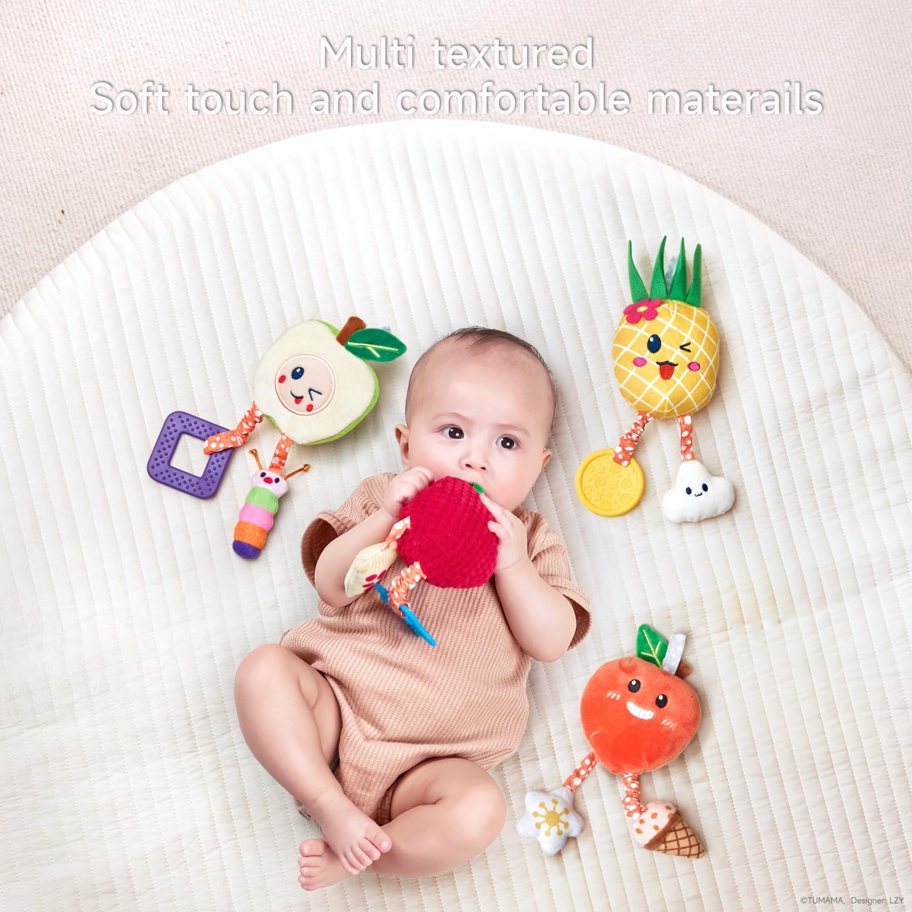 Baby Rattles & Plush Wind Chime Toys for 3-12 Months - Stroller & Crib Mobile for Boys Girls