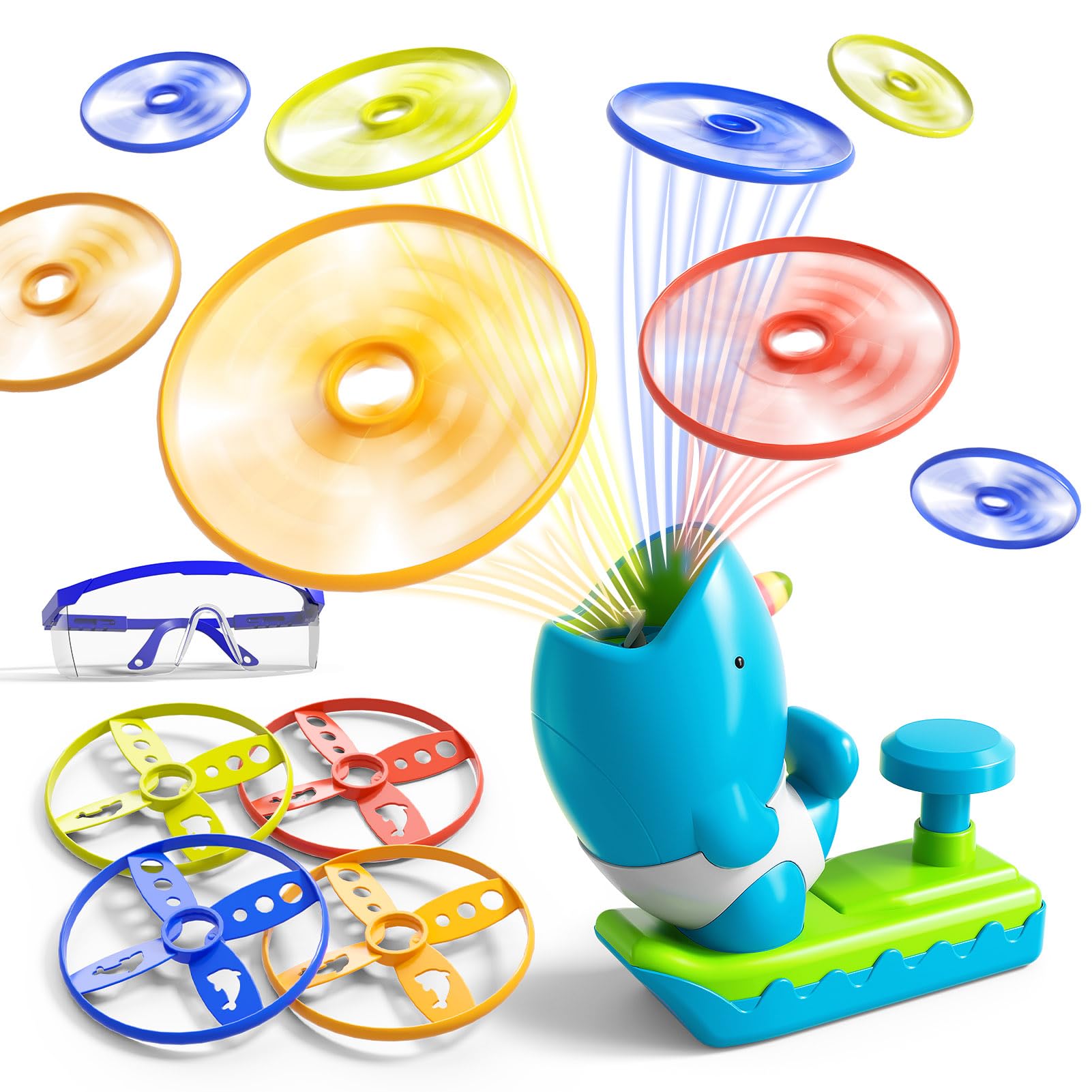 29 PCS Flying Disc Launcher Set - Outdoor & Indoor Game Toys for Kids Ages 3-8 - Fun Birthday Gifts for 3 4 5 6 Year Old Boys & Girls - Perfect for Backyard Play, Park Activities, and Family Game Nights
