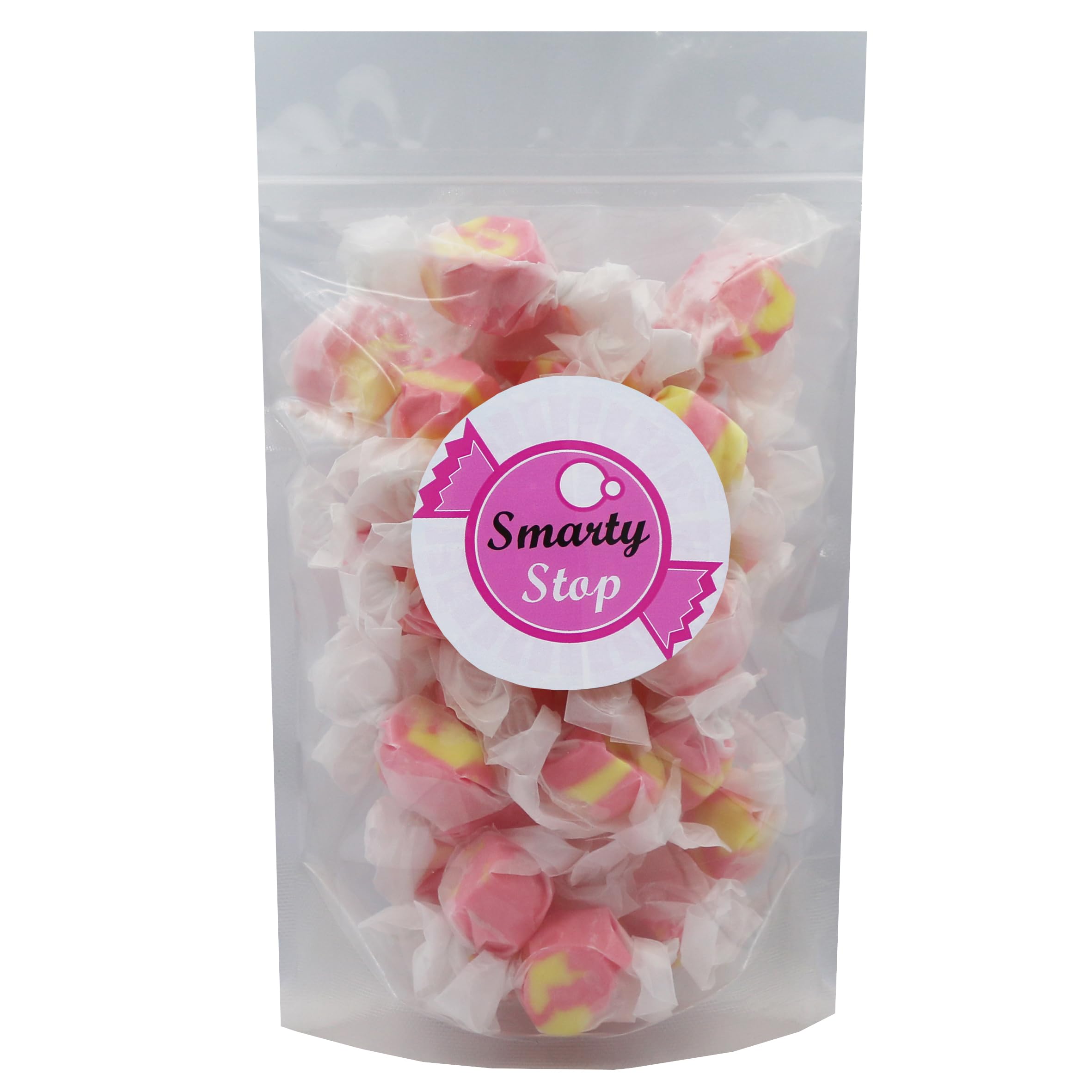 Gourmet Soft & Chewy Salt Water Taffy Candy - Individually Wrapped Bulk Bag - Strawberry Banana Flavor - 3 Pound Pack - Perfect for Parties, Gifts & Office Snacks