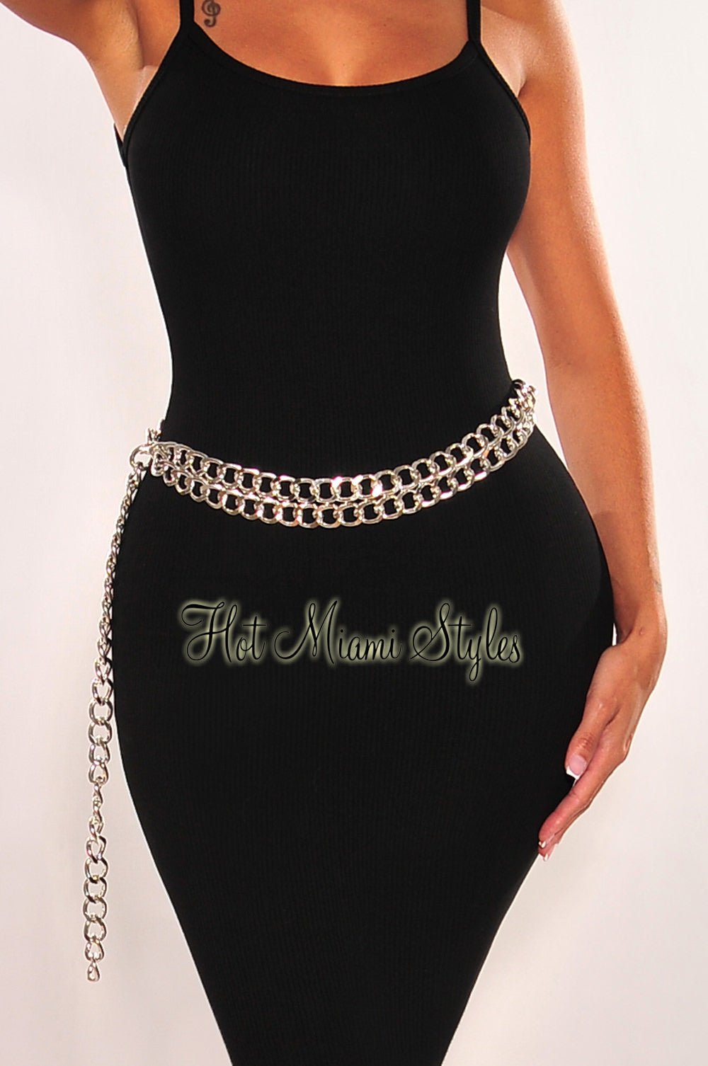 Stylish Silver Metal Layered Chain Belt for Women - Trendy Waist Accessory for Jeans, Dresses & Outfits - Perfect for Casual, Party & Fashion Looks