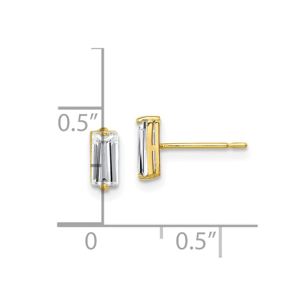 10K Gold Polished CZ Cubic Zirconia Simulated Diamond Stud Earrings for Women - 3.24mm Wide Elegant Stud Earrings | Perfect for Weddings, Parties & Everyday Wear