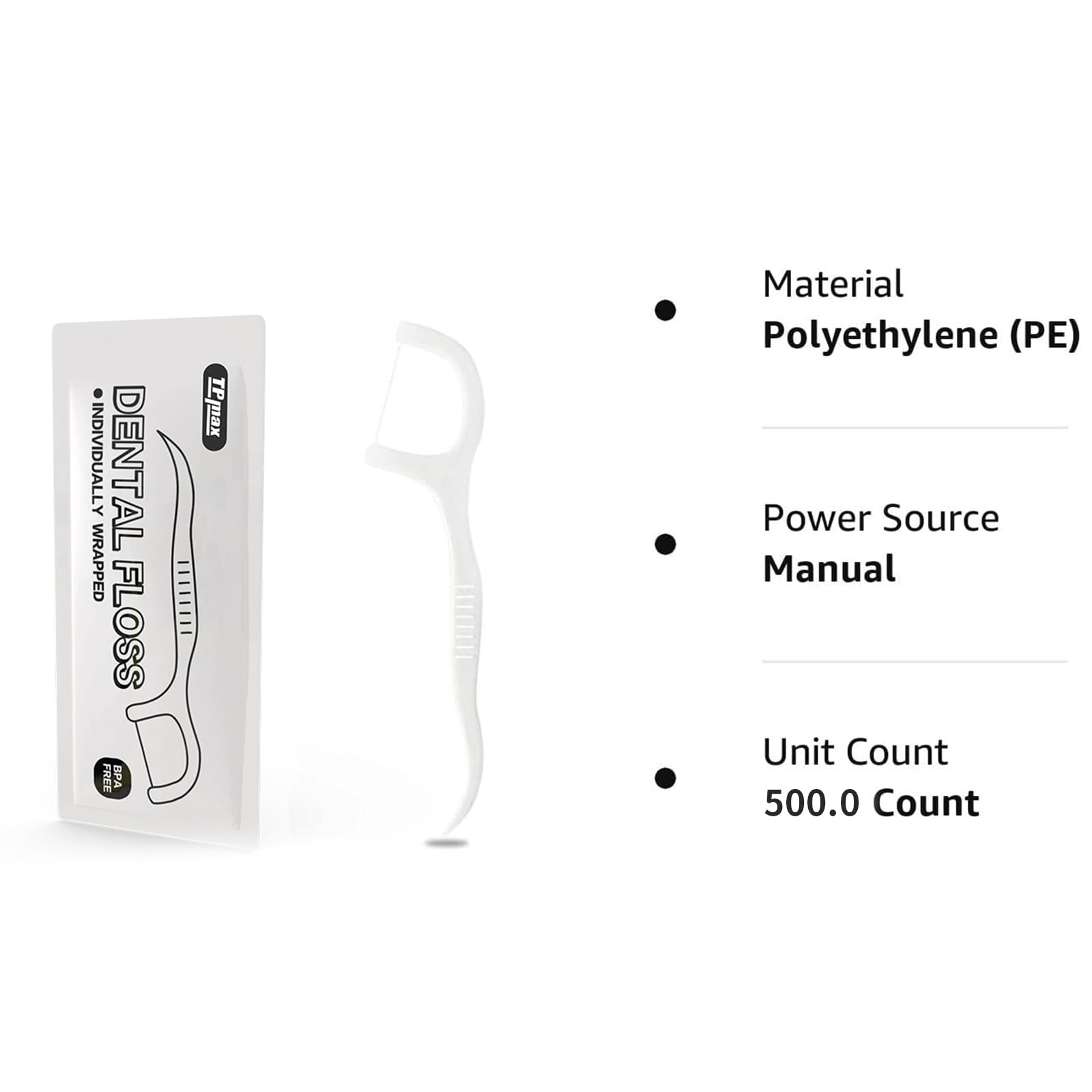 500 Count Individually Wrapped Dental Floss Picks - Flat Wire Teeth Cleaners for Travel, Office & Home Use | Oral Care Essentials for Fresh Breath & Healthy Gums