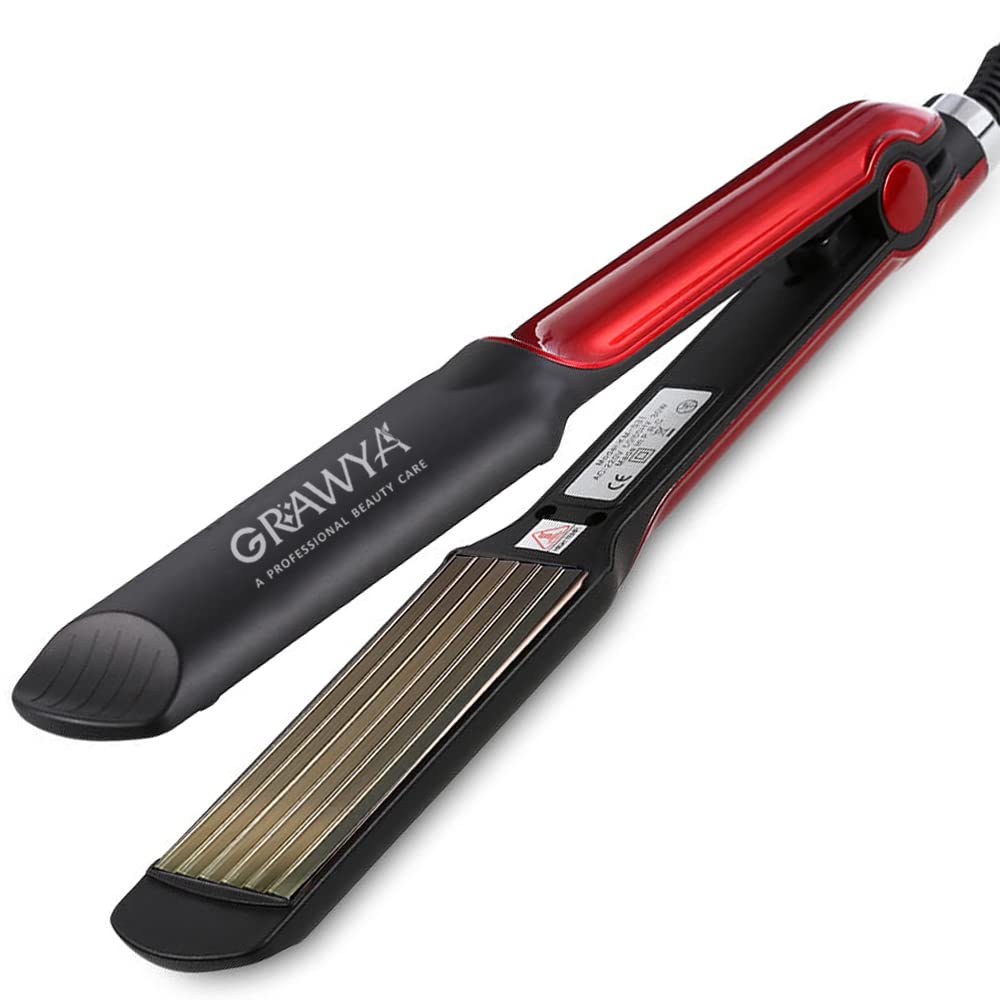 GRAWYA Professional Hair Crimper for Women - 3-in-1 Curling Iron with Heat Protection & Anti-Scald Design, Multi-Color Hair Styler for Wavy, Crimped & Textured Hairstyles | Perfect for Parties, Weddings & Everyday Styling