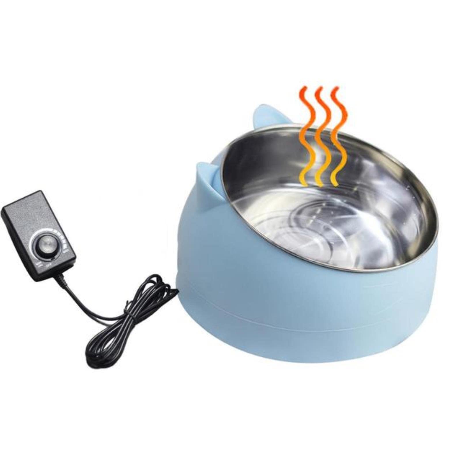 Dingruisen Smart Temperature Control Pet Bowl - Heated Dog & Cat Food Dish with Auto Thermostat for Winter Use | Perfect for Keeping Meals Warm Indoors or Outdoors