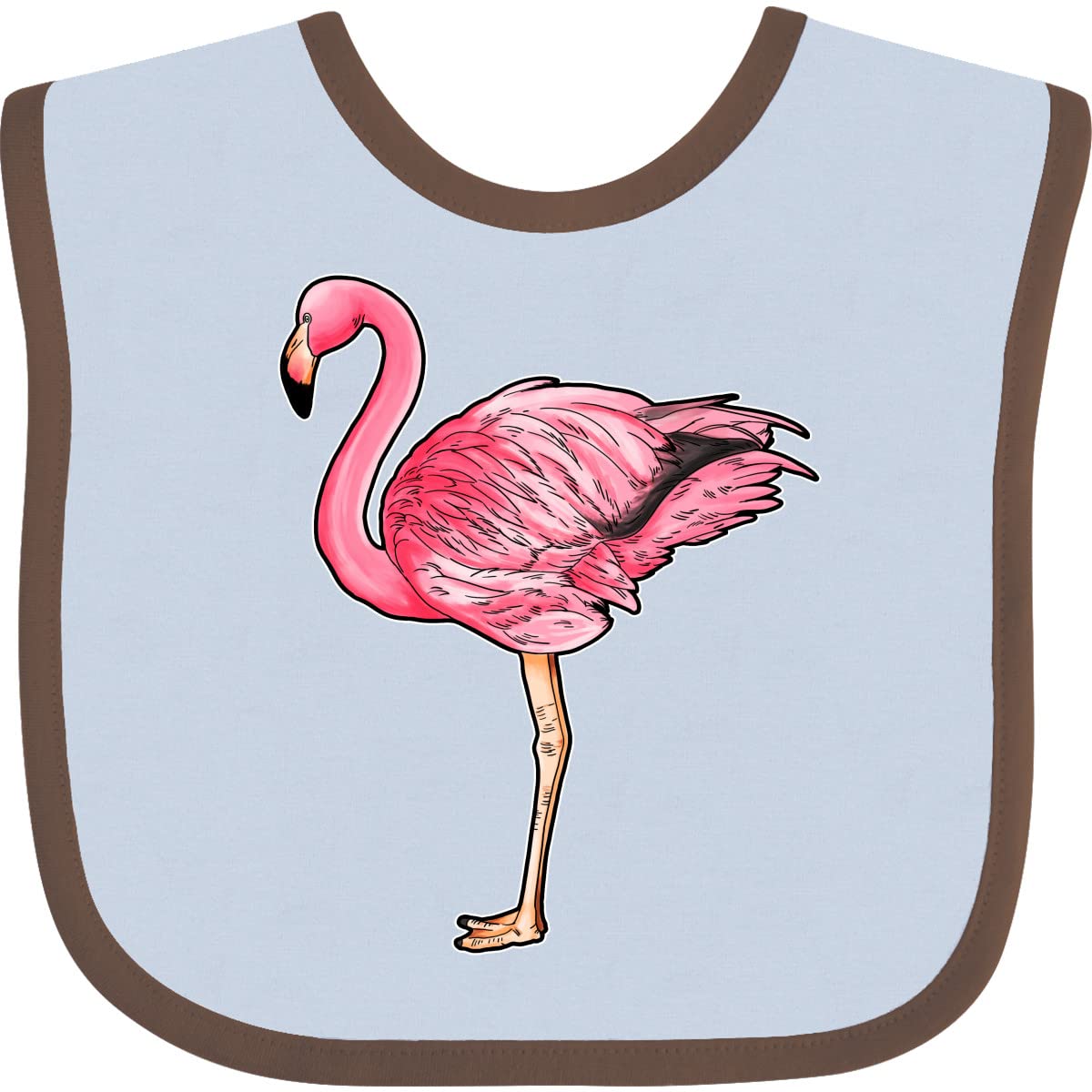 Inktastic Pink Flamingo Baby Bib - Soft Cotton Drool Bib for Infants & Toddlers - Perfect for Feeding, Teething, and Messy Playtime
