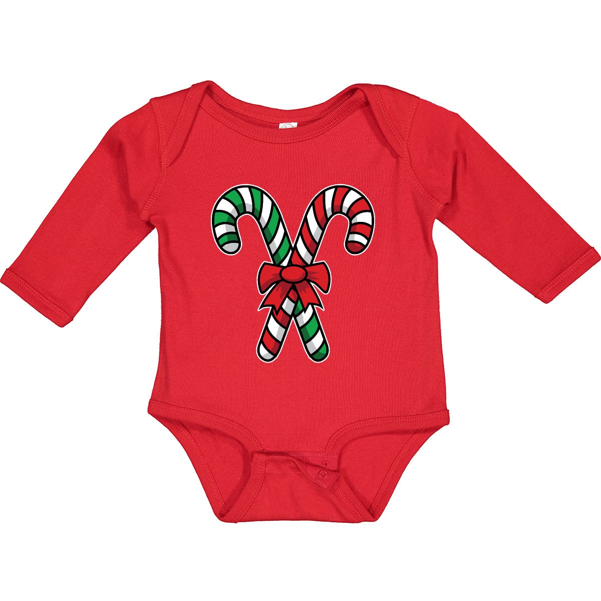Inktastic Christmas Candy Canes Long Sleeve Baby Bodysuit - Festive Holiday Outfit for Infants, Newborns & Toddlers - Perfect for Family Photos, Christmas Parties & Seasonal Celebrations