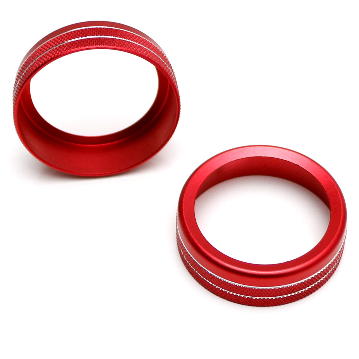 2-Pack Red Stereo Audio Volume Control Knob Covers for 2015-2023 Ford Mustang | Dash Accessories & Car Interior Upgrade | Perfect for Music Lovers & Custom Car Enthusiasts