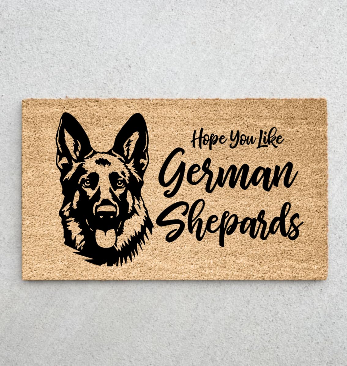 Premium German Shepherd Doormat - Custom Personalized Welcome Mat for Front Door | Wedding Gift, Closing Gift, Family Monogram | Thick Coir & Made in USA | Perfect for Home Entryway, Pet Lovers & Housewarming