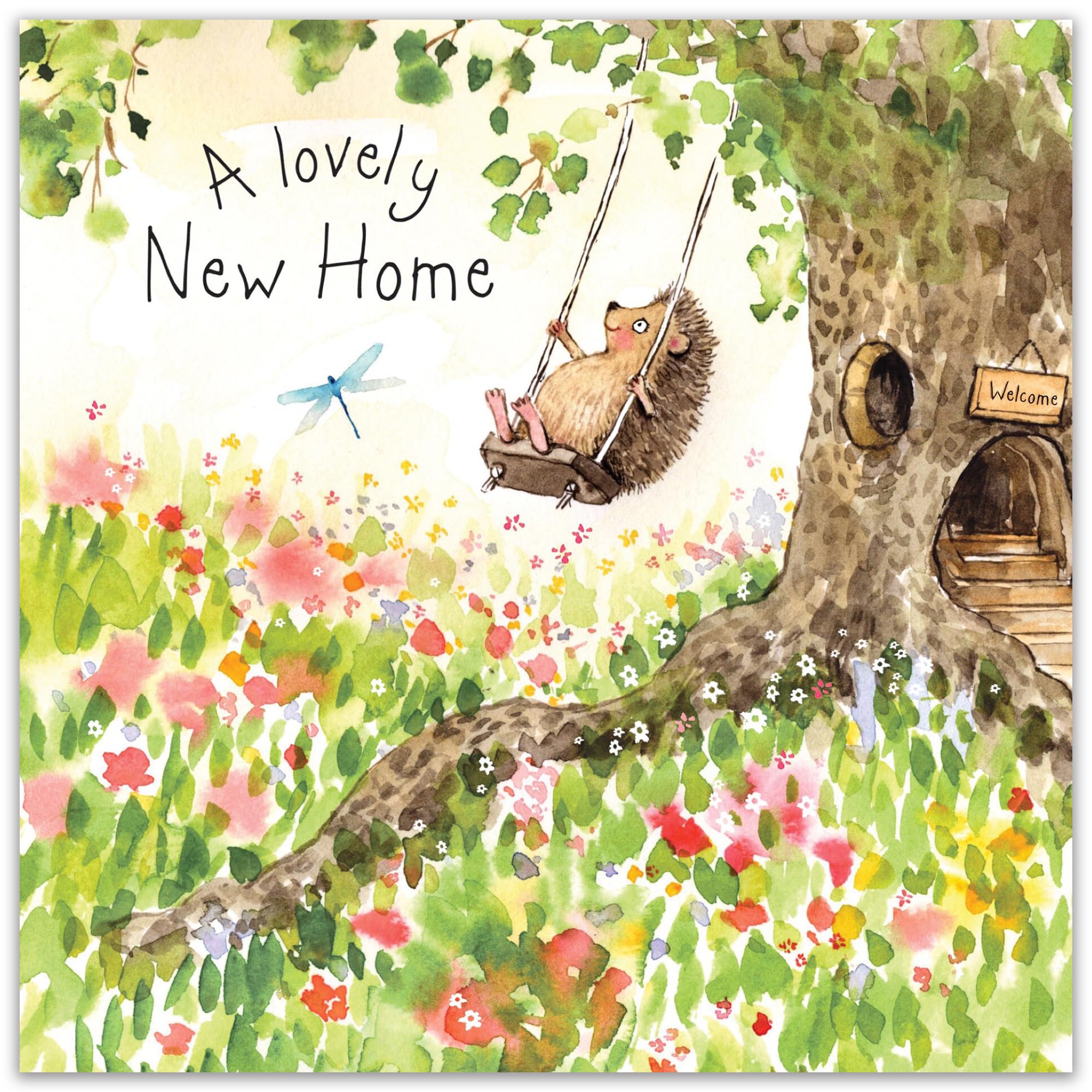Cute Hedgehog New Home Greeting Card - Housewarming Card for Couples - Good Luck & Congratulations Card - Perfect New Home Gift for Housewarming Parties & Moving Celebrations