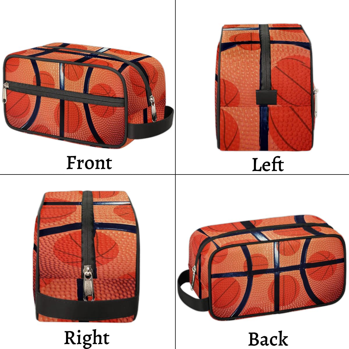 Basketball Themed Waterproof Hanging Toiletry Bag for Men & Boys - Travel Cosmetic Organizer, Sports Shaving Kit, Wash Bag - Perfect for Gym, Camping, and Basketball Trips