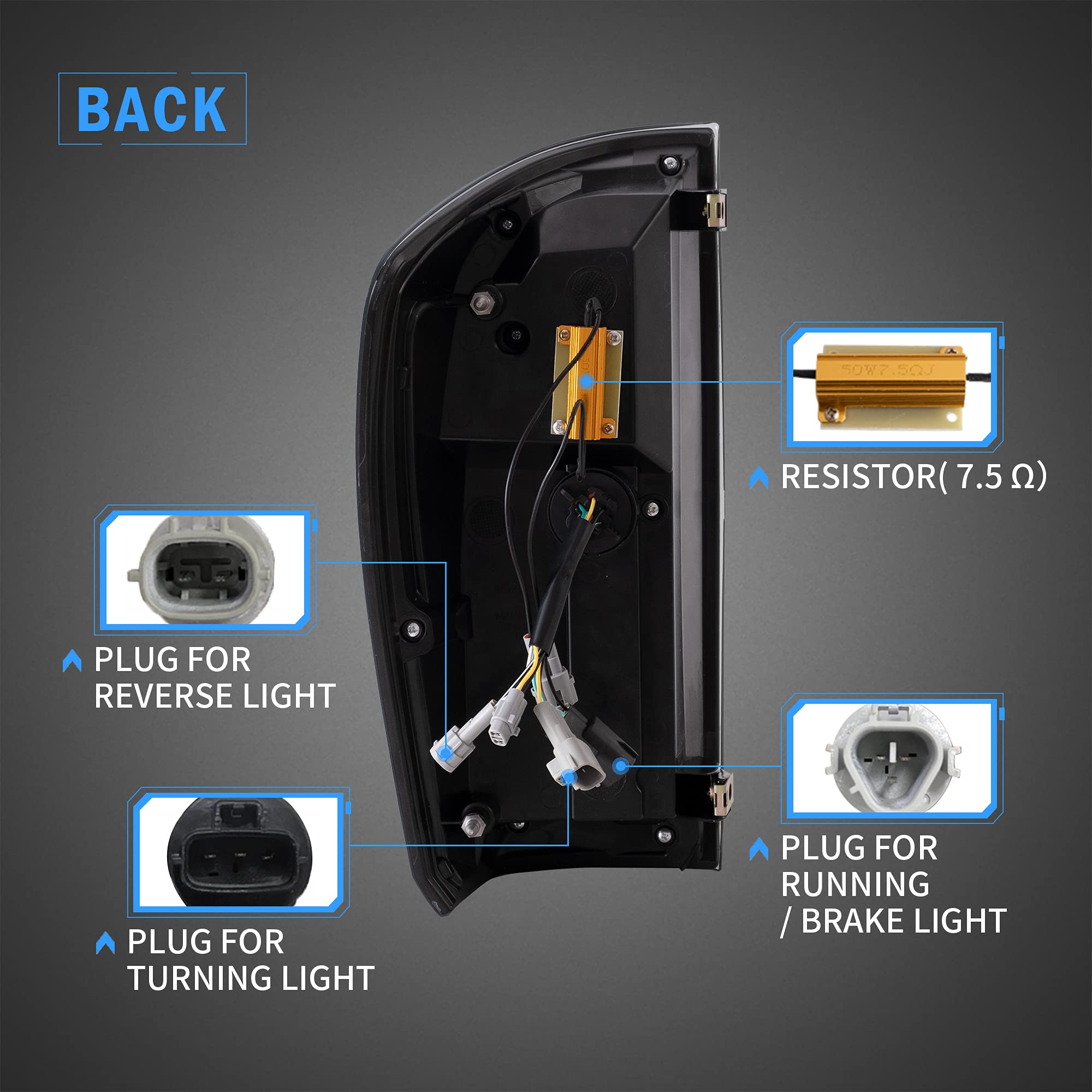 VLAND LED Tail Lights for Toyota Tacoma 2016-2020 - Dynamic Animation DRL with Red Sequential Turn Signals (Smoked/Tinted) - Driver & Passenger Side - Upgrade Your Truck's Style & Safety for Night Driving & Off-Road Adventures