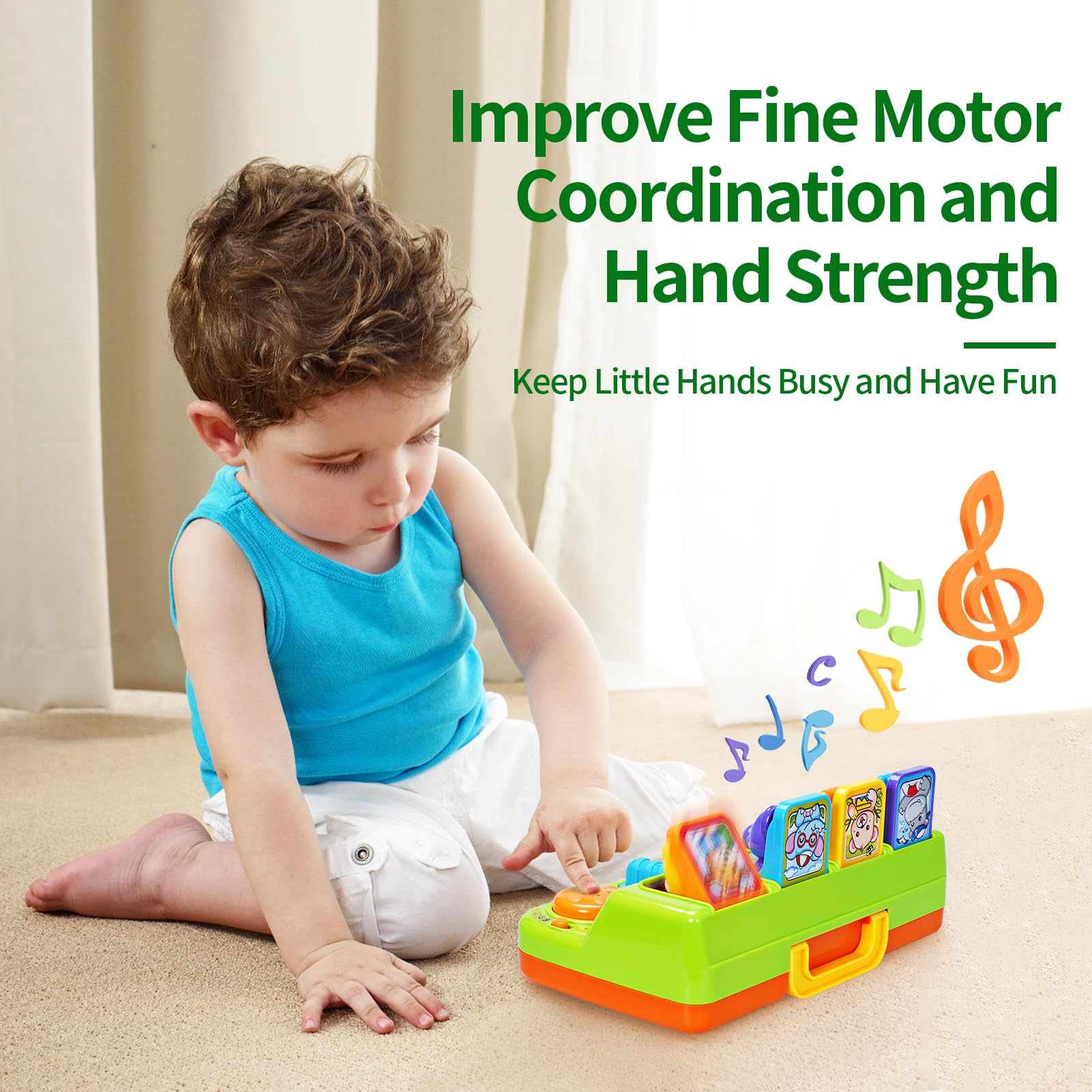 **Best Pop Up Toy for Toddlers with Music & Lights - Cause & Effect Learning Toy for Babies 6-18 Months - Early Educational Gift for 1-3 Year Old Boys & Girls - Perfect for Playtime & Developmental Activities**