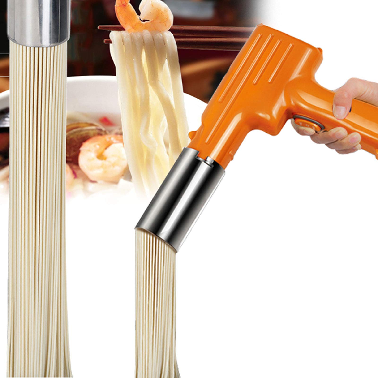APOE Electric Pasta Maker Machine - 304 Stainless Steel Pasta Press & Ramen Noodle Maker with Measuring Cup (2.5mm Spaghetti) - Perfect for Home Kitchen, Italian Cooking & Asian Noodle Dishes