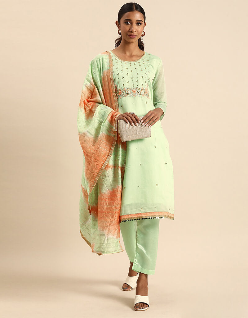 Beryl Green Silk Blend Suit Pants for Women - Elegant Formal Trousers for Office, Business & Special Occasions