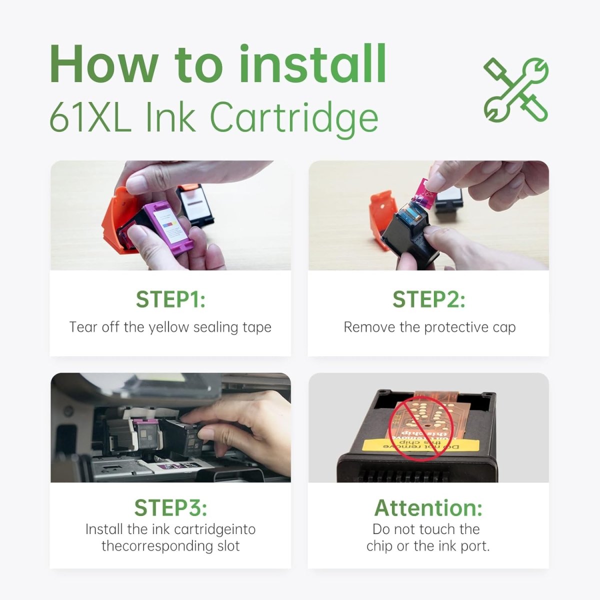 Remanufactured HP 61XL Tri-Color Ink Cartridge (1 Pack) - High-Quality Printer Ink Replacement for HP Printers | Perfect for Home, Office & School Printing Needs