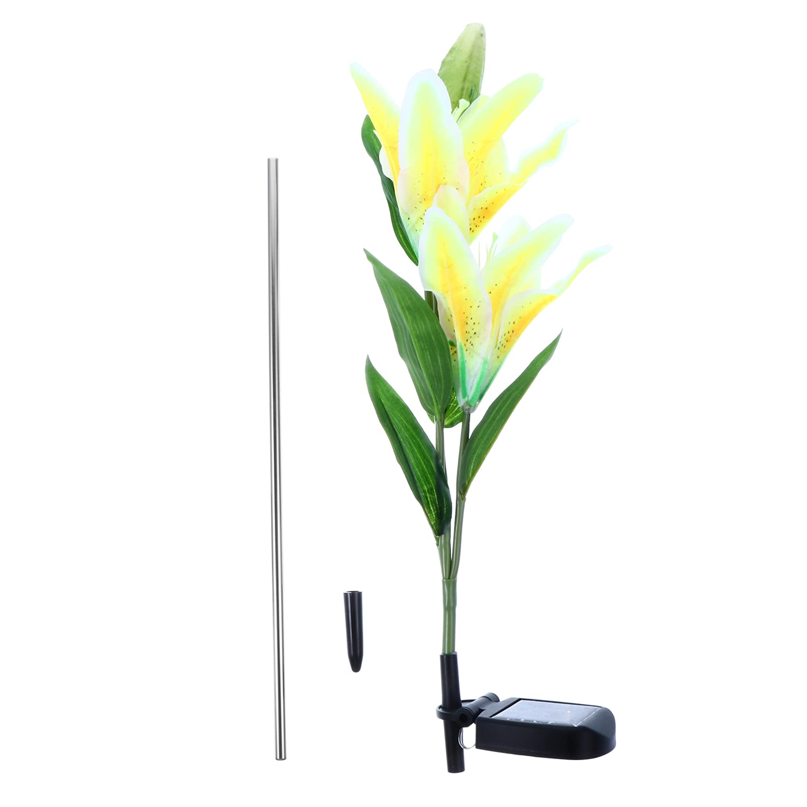 Uonlytech Solar Lily Garden Lights - 1 Pack Solar Stake Lamp, LED Solar Flower Light for Outdoor Decoration - Perfect for Garden, Pathway, Patio, and Yard Lighting