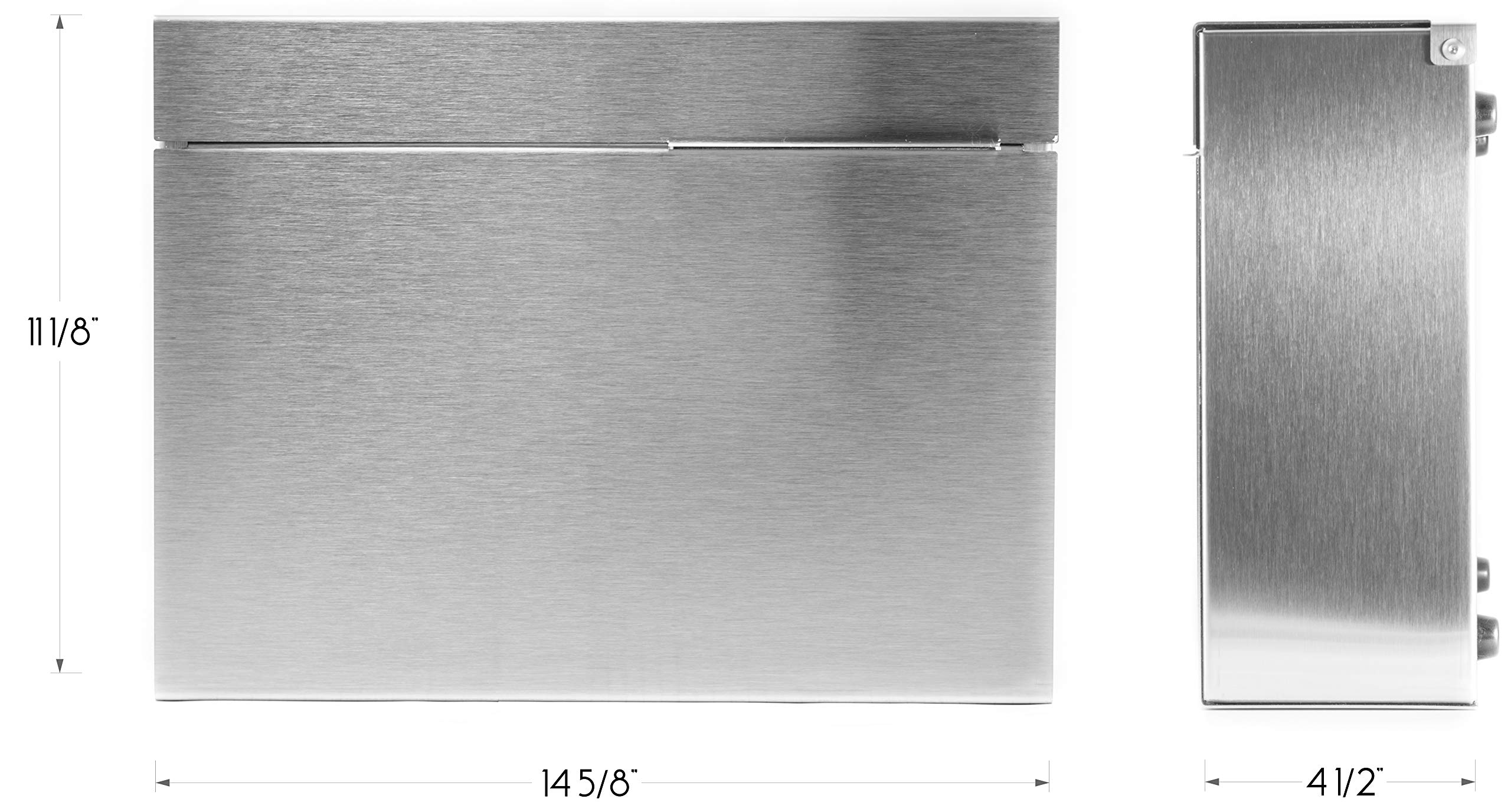 Vsons Modern Wall-Mount Mailbox - Brushed Stainless Steel, Contemporary Mailbox for Home & Office - Perfect for Apartments, Houses and Commercial Buildings