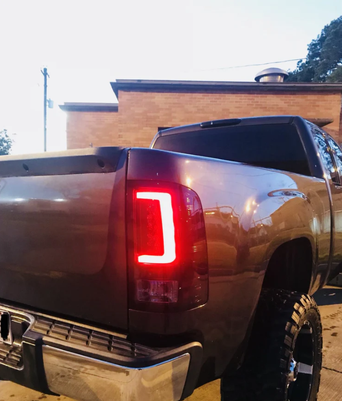 2007-2013 GMC Sierra LED Tail Lights - Smoked Black Lens for Enhanced Visibility & Style - Perfect for Night Driving & Custom Truck Upgrades