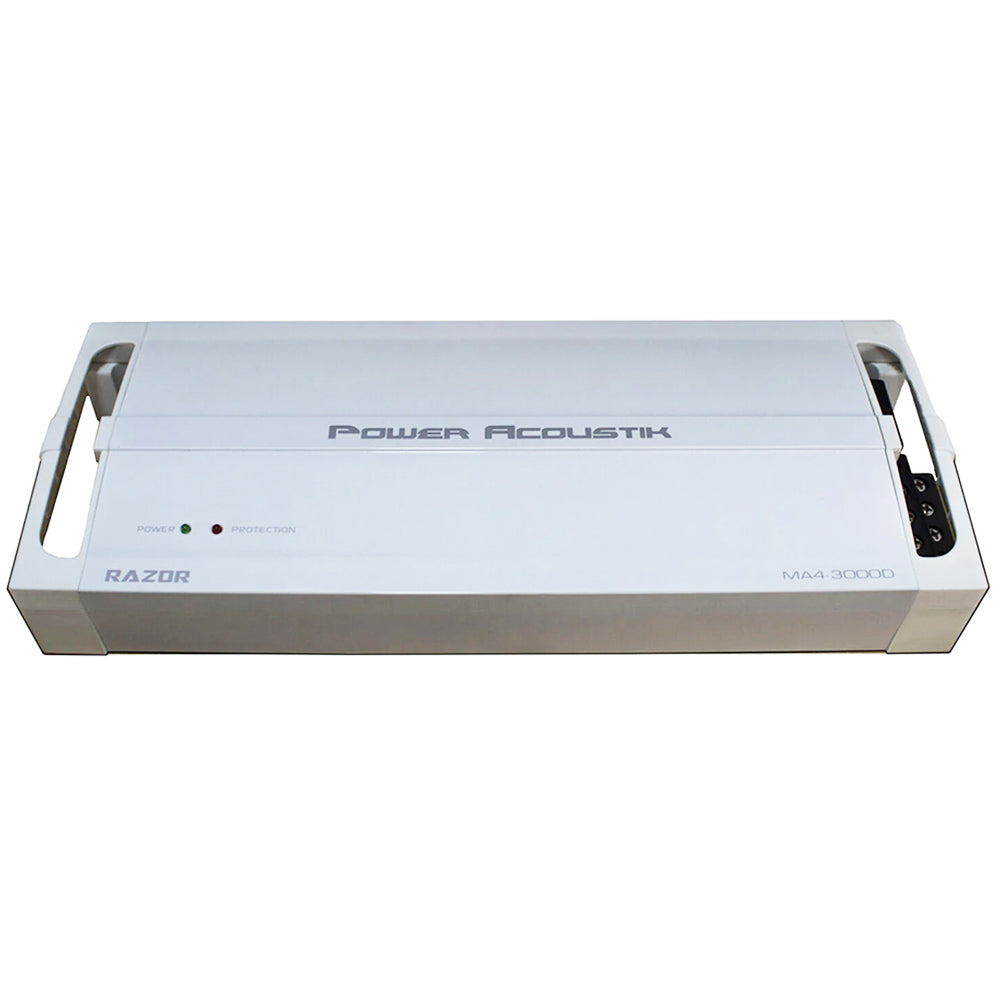Power Acoustik MA4 3000D 4-Channel Marine Amplifier - 3000W Class D Compact Boat Audio System for Boats, Yachts & Watercrafts - Perfect for Marine Stereo Upgrades & Outdoor Water Adventures