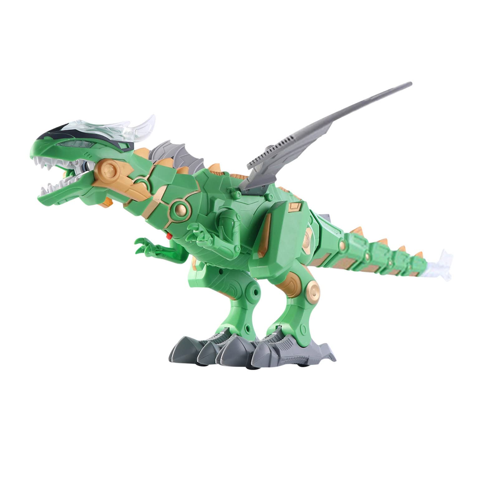 MIANHT 1X Electric Mechanical Tyrannosaurus Dinosaur Toy - Green Battery-Powered Walking Dino with Roaring Sound & Spray Effect (Batteries Not Included) | STEM Learning Toy for Kids, Birthday Gift, Dinosaur Party Decoration