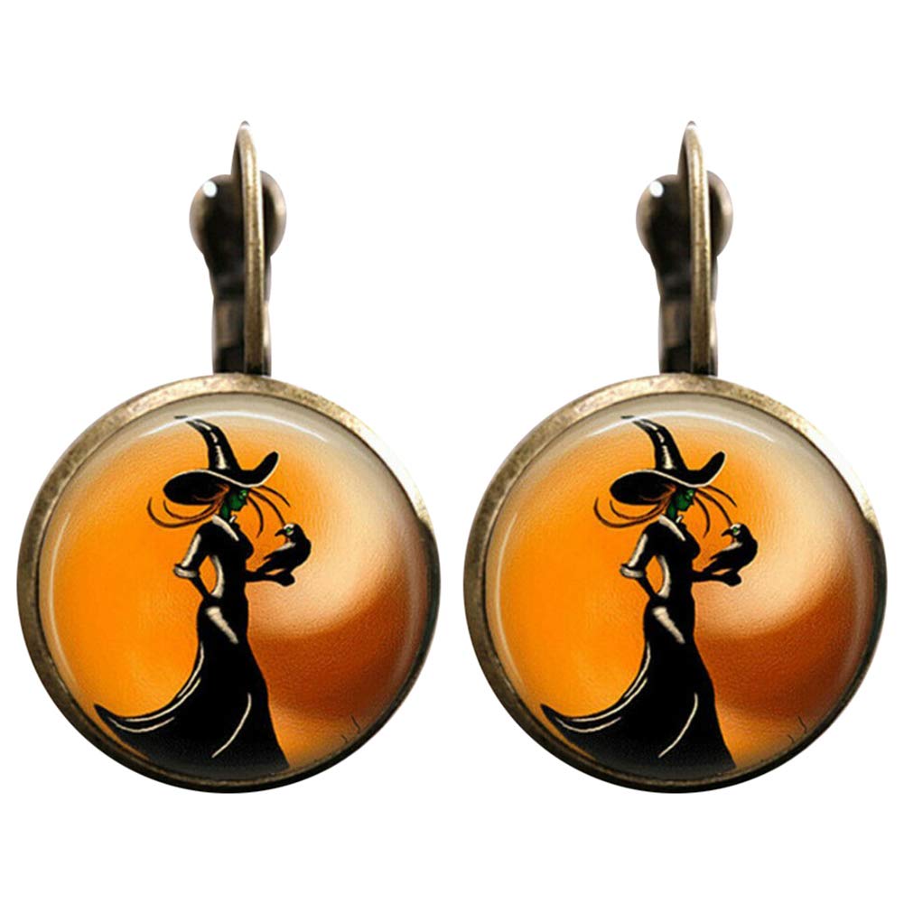 Crystal Pearl Stud Earrings Set - 1 Pair Elegant Glass Cabochon Lever Back Earrings for Women & Girls | Perfect for Halloween Parties, Witch Costumes & Everyday Fashion Jewelry