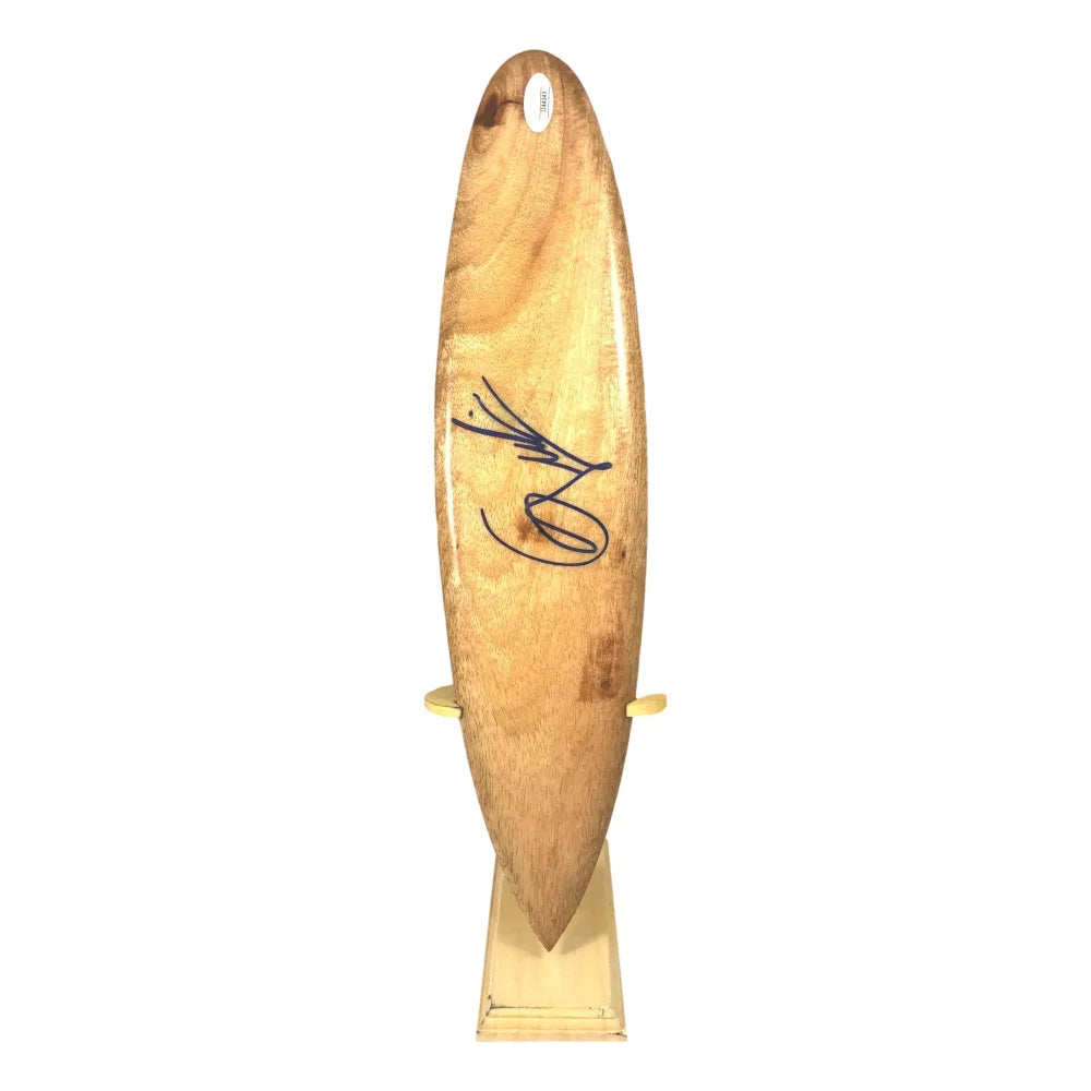 Gabriel Medina Autographed Mini Wooden Surfboard with Stand - Hand Signed Collectible with JSA COA - Perfect for Surf Fans, Home Decor & Sports Memorabilia Display