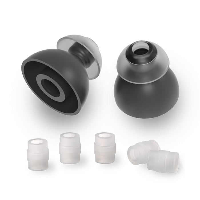Spinfit CP240 Double Flange Silicone Eartips (1 Pair) - Premium Noise Isolation for In-Ear Monitors, Perfect for Music Lovers & Audiophiles - Use with Wireless Earbuds, Headphones for Gym, Travel & Work