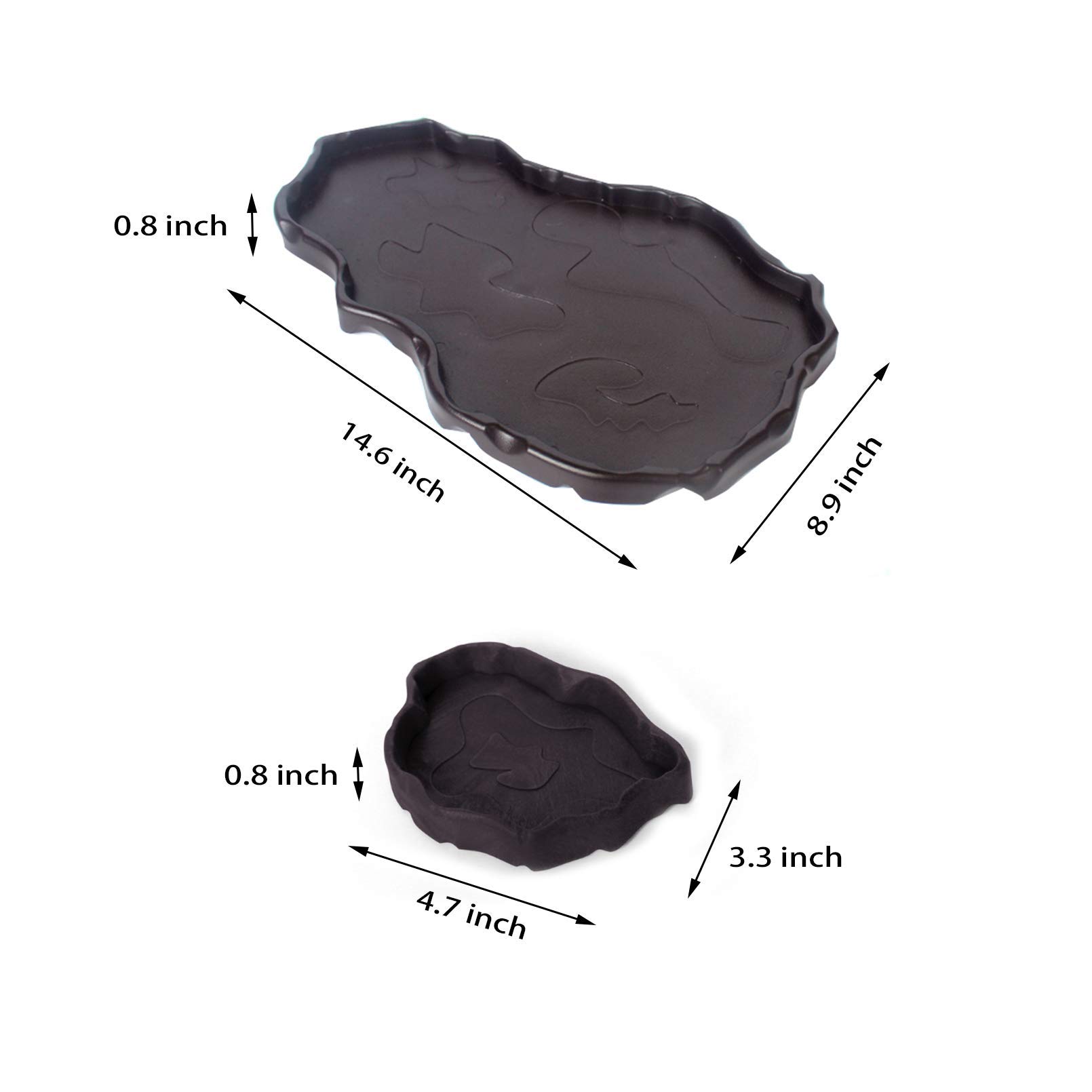 Luminous Reptile Food & Water Bowl Set - 2 Pcs Bearded Dragon Dishes, Tortoise Feeder & Lizard Habitat for Turtles, Geckos, Snakes, Iguanas | Durable Amphibian Feeding Plates for Terrarium Decor - Perfect for Nighttime Feeding & Easy Cleaning