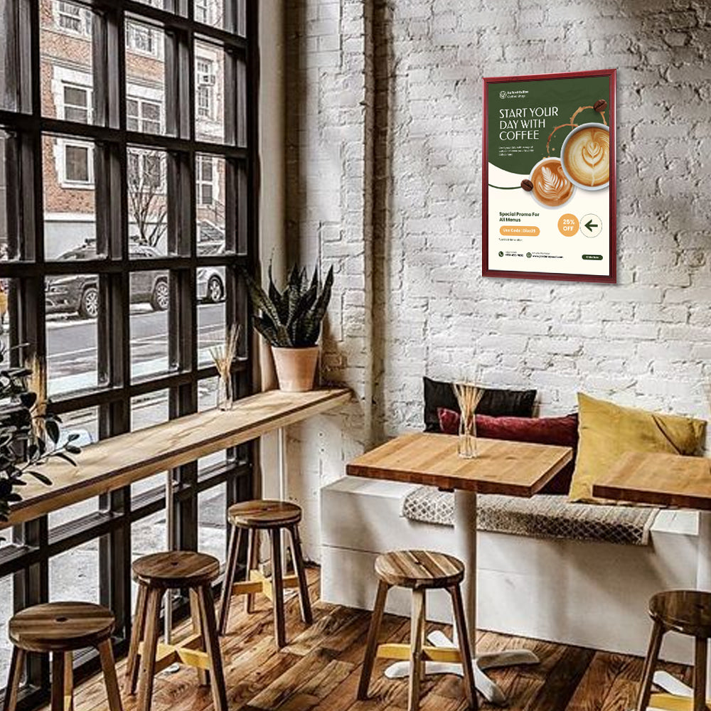 12x24 Wood Poster Frame - Premium Quality Swing Frame for Wall Art Display - Perfect for Home Decor, Office, Gallery, and Exhibitions