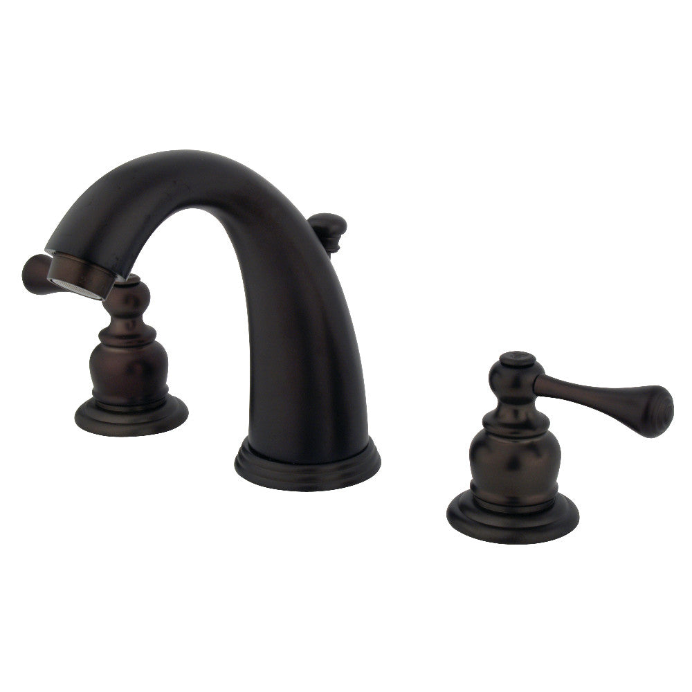 Kingston Brass GKB988BL Widespread Bathroom Faucet - Modern 8-Inch Centerset Bathroom Sink Faucet with High Arc Spout for Vanity, Powder Room & Guest Bathroom