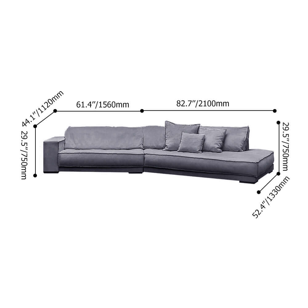 Modern Dark Gray Living Room Sectional Sofa - 3-Piece L-Shaped Couch Set with Chaise, Soft Fabric Upholstery for Small Spaces - Perfect for Apartments, Family Rooms & Home Theater Lounging