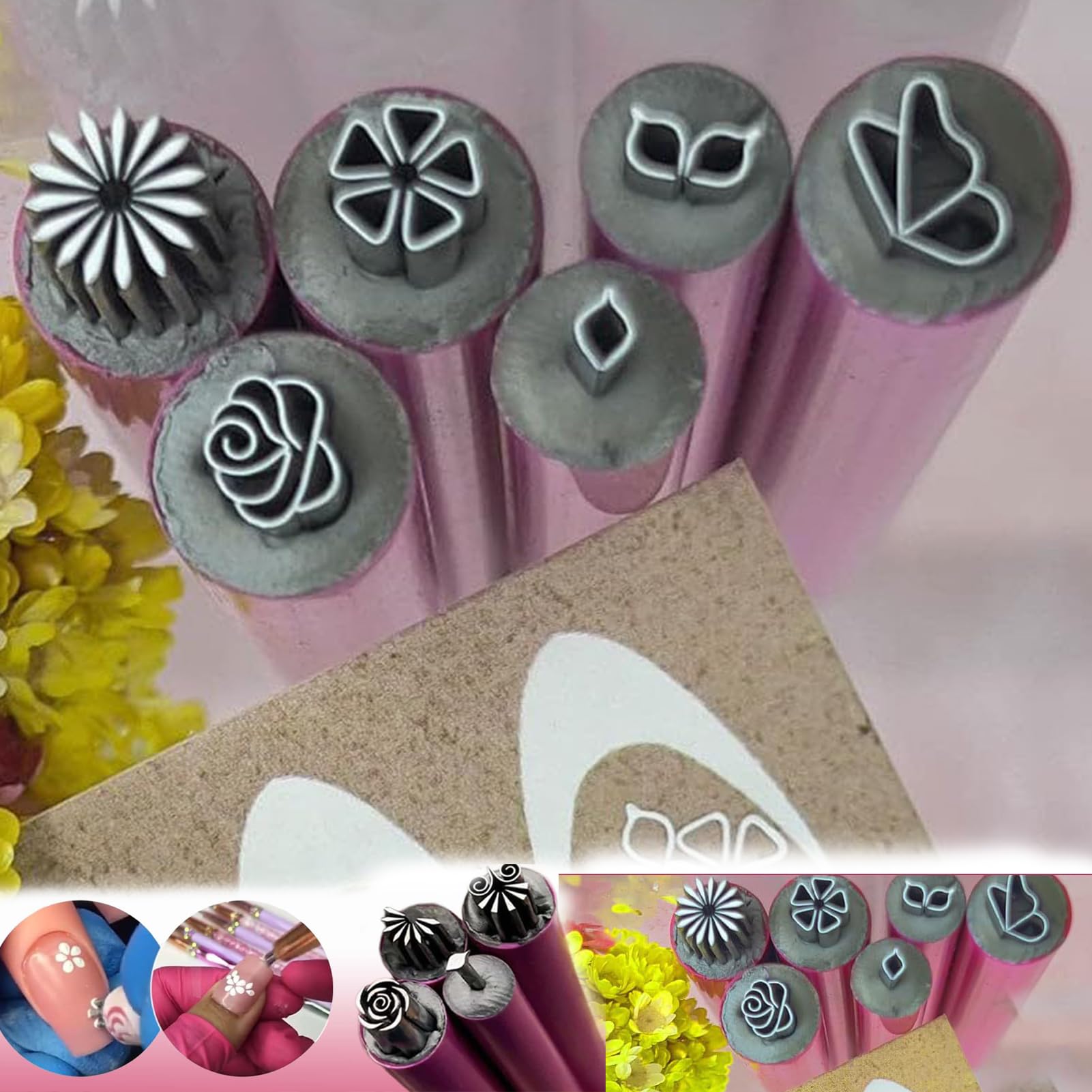 6PCS Nail Art Stamp Pen Set - Floral & DIY Nail Stamping Kit for Women & Girls | Easy to Use for Home Manicures & Salon Nail Designs