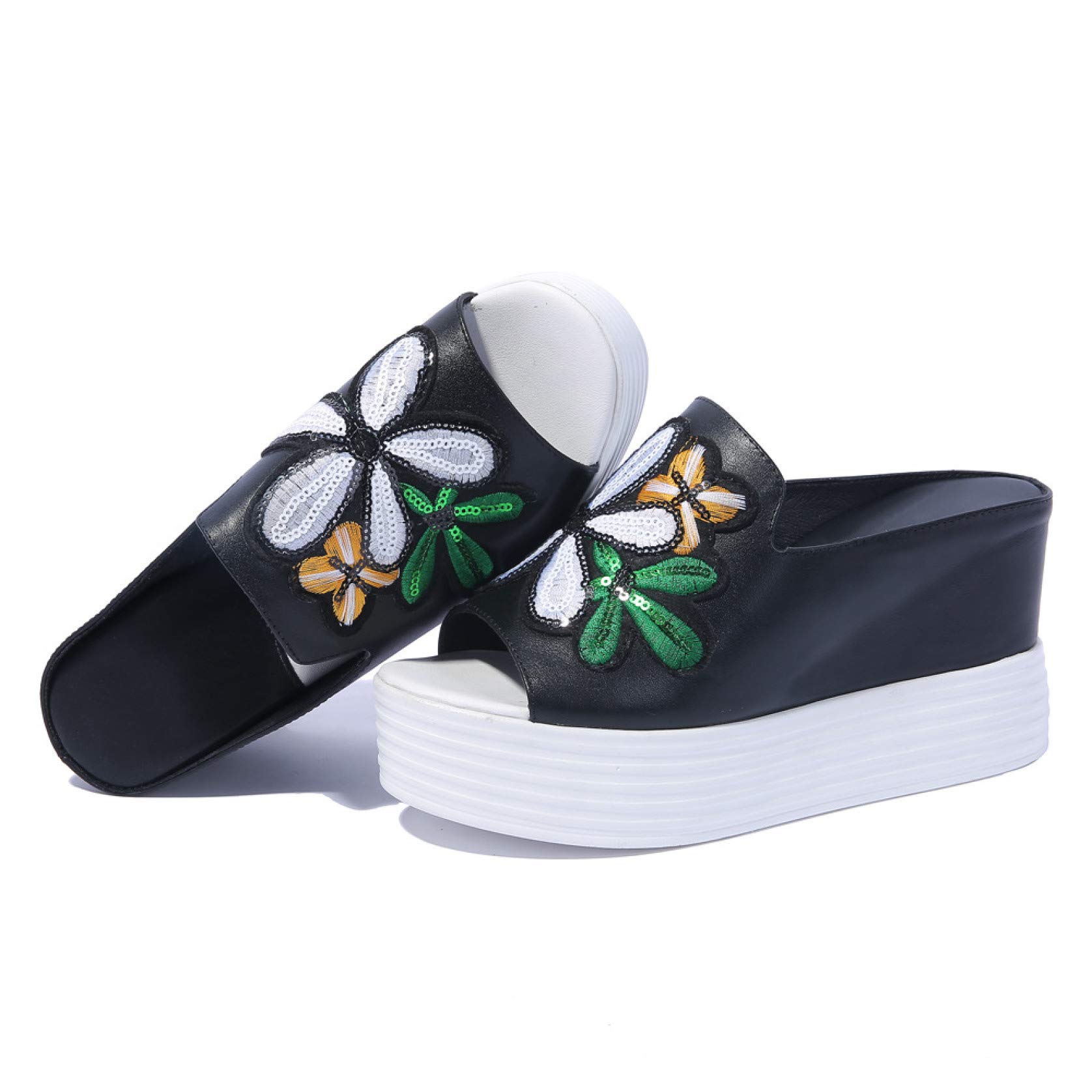 Women's Comfortable Platform Wedge Sandals - Slip On Peep Toe High Heel Slides for Casual Wear | Perfect for Summer Outfits, Beach Vacations & Everyday Comfort