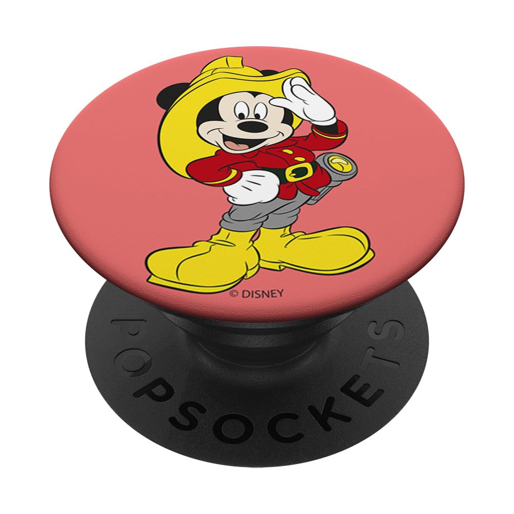 Disney Mickey Mouse Firefighter PopSockets PopGrip - Interchangeable Phone Grip & Stand for iPhone, Samsung & Smartphones - Perfect for Disney Fans, Firefighters & Everyday Use