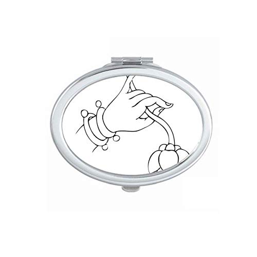 DIYthinker Custom Handmade Floral Pattern Portable Folding Mirror - Double-Sided Compact Mirror for Makeup, Travel, and Home Decor