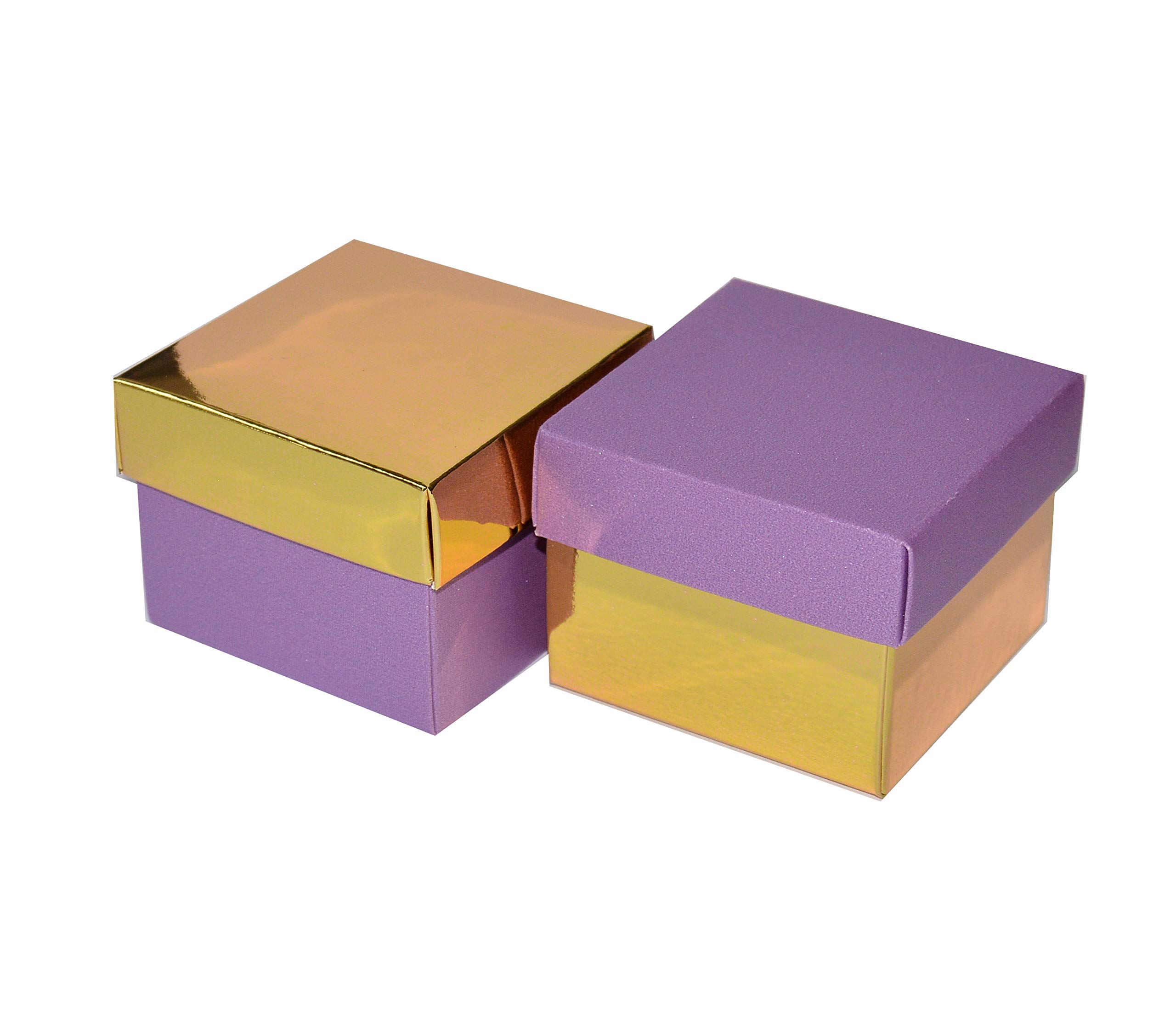 12 Pack Purple and Gold Wedding Favor Boxes with Lids - 2.625