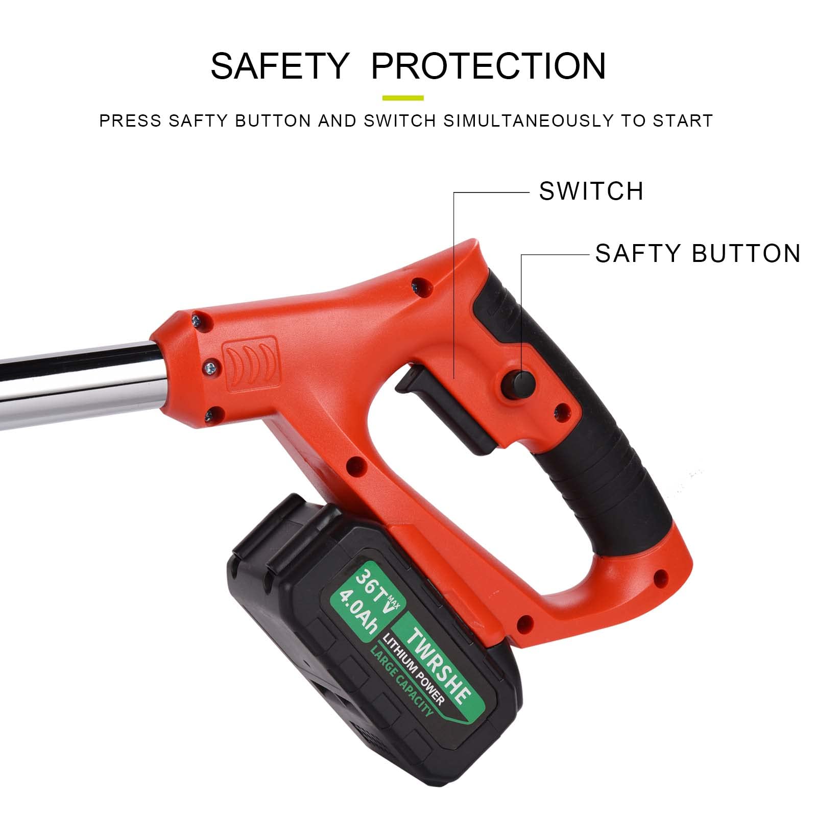 **2-in-1 Cordless Electric Brush Cutter & Weed Trimmer – 3-Function Blades, 2 x 4Ah Batteries, Lightweight & Powerful for Garden, Yard, Lawn, and Brush Trimming (Red) – Perfect for Homeowners & Landscapers**