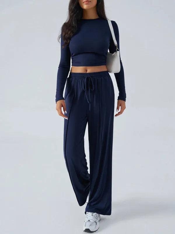 Comfortable Women's Casual Jersey Two Piece Set - Lounge Wear, Sleepwear & Home Outfit for Relaxing