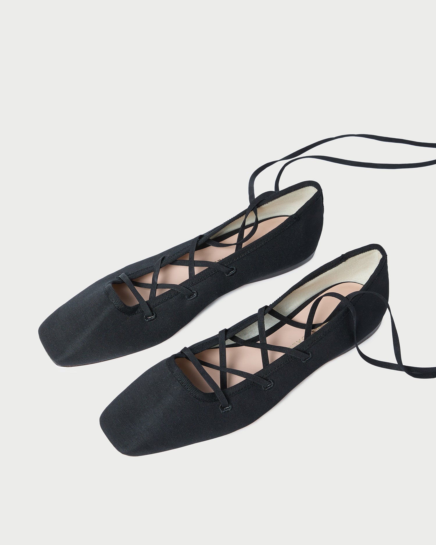 Louisa Black Lace Up Ballet Flats for Women - Comfortable Dress Shoes for Work, Casual & Wedding - Elegant Pointed Toe Flat Shoes