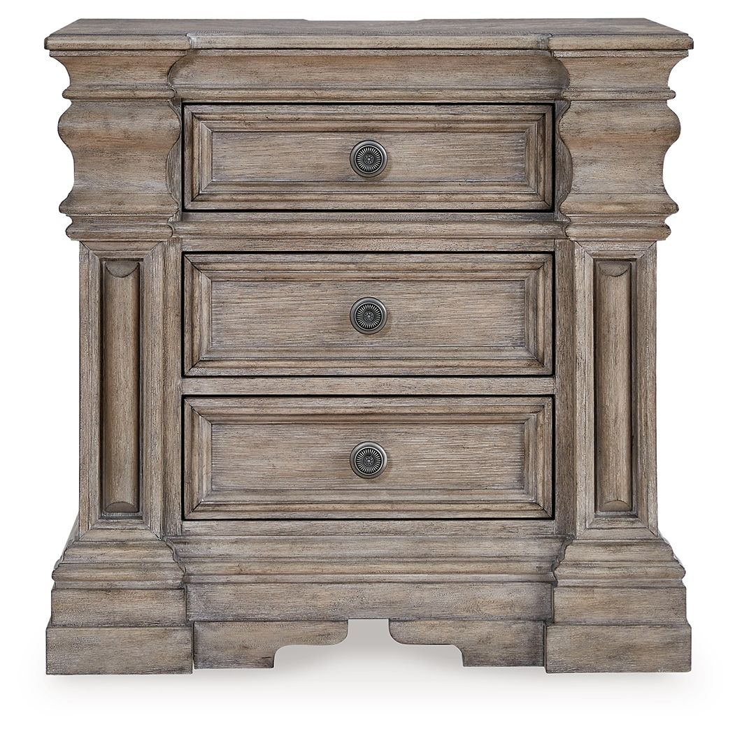 Blairhurst Light Grayish Brown Three-Drawer Nightstand - Bedside Table for Bedroom, Living Room, or Office Storage