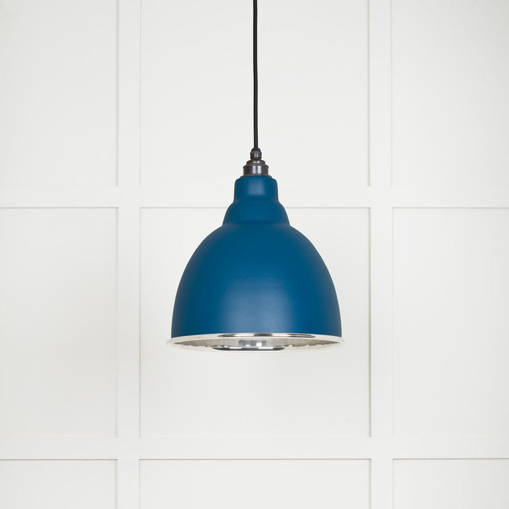 Smooth Nickel Brindley Pendant Light Fixture - Modern Industrial Ceiling Lamp with Adjustable Cord (Black/Copper/Gold) - Perfect for Kitchen Island, Dining Room & Bedroom Lighting