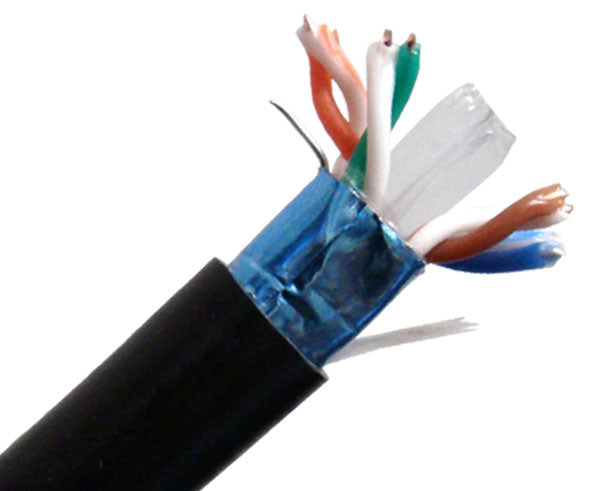 CAT6 Outdoor Bulk Ethernet Cable - Direct Burial, Shielded, Solid Copper 23 AWG - High-Speed Internet for Outdoor Networking, Security Cameras & Smart Home Installations