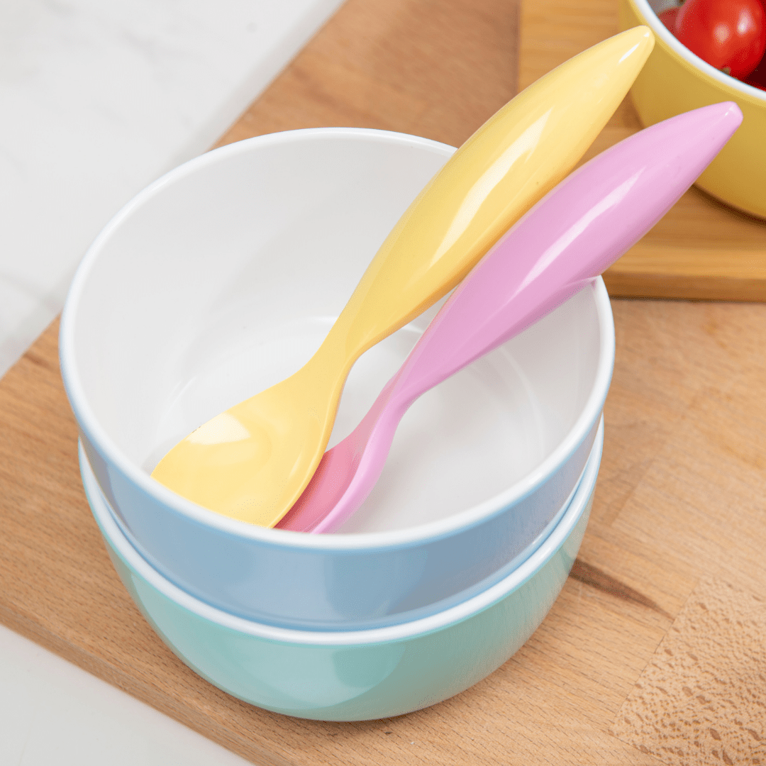 Bzyoo 6-Piece 4.25-Inch 11.8-Oz ColorPop Bowls Set - Pastel Colored Melamine Bowls for Snacks, Cereal, Ice Cream & Party Serving | Durable & Lightweight